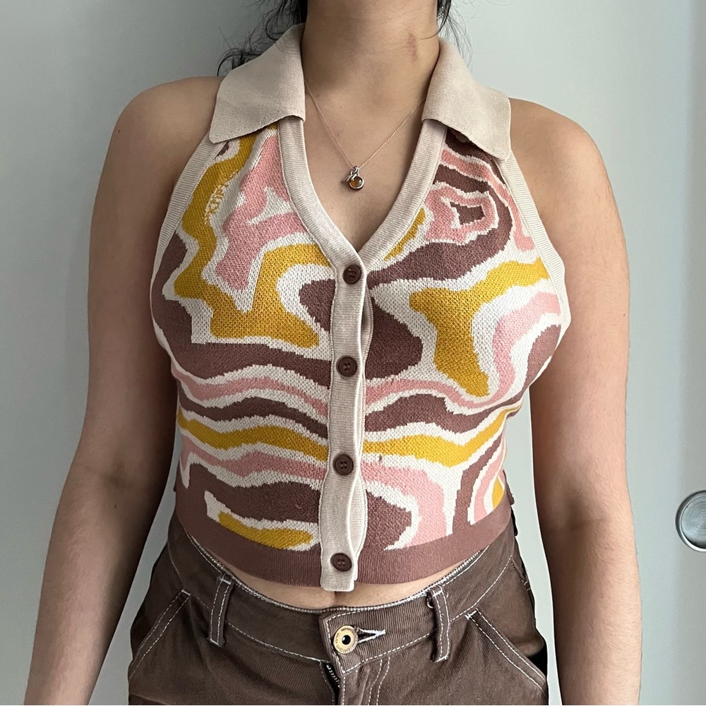 The Kript  colourful 70s Top